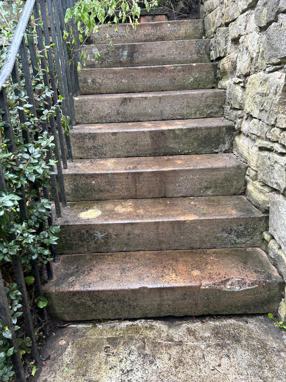 OUTDOOR STEPS CLEANED AS PART OF A REGENT TERRACE POWER WASHING JOB